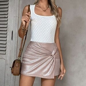 Shein Gold Mini Skirt